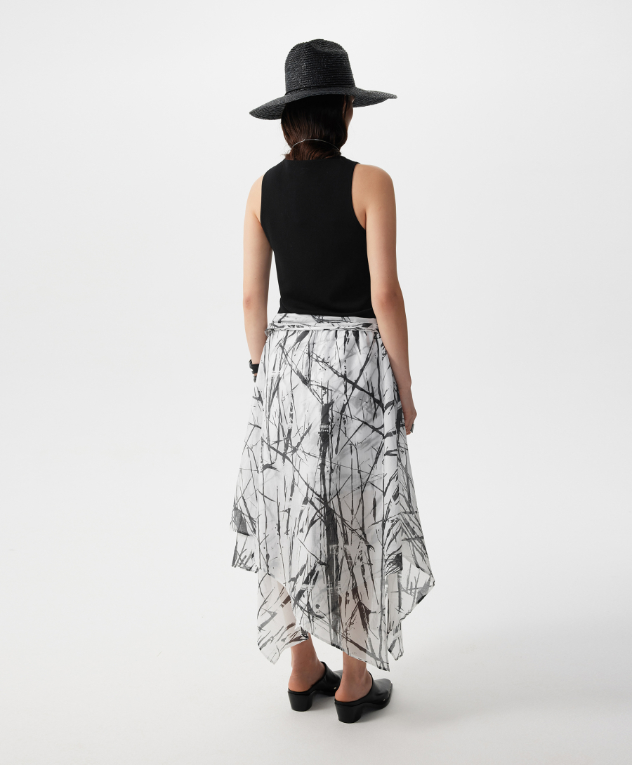 Юбка с неровной линией низа GLVR, цвет: белый, 126G21GAC6110 купить онлайн