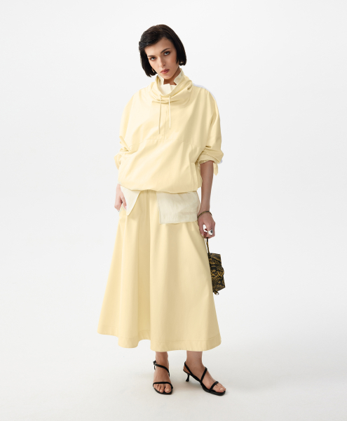 Свитшот оверсайз с воротником-стойкой GLVR, цвет: Желтый, 126G24GAC1601 купить онлайн