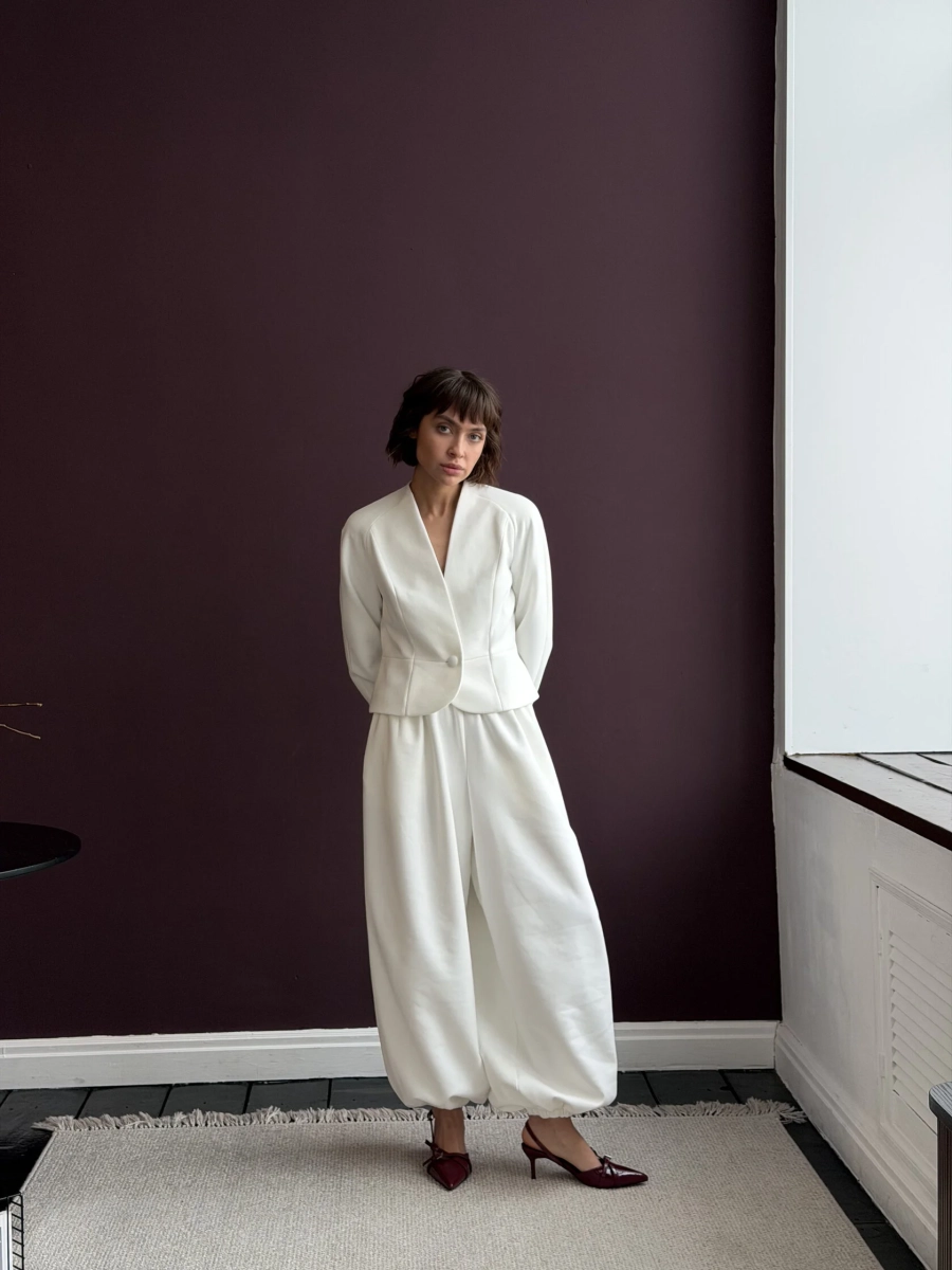 Брюки из замши GARCHIT, цвет: белый, GARZamBrMol купить онлайн