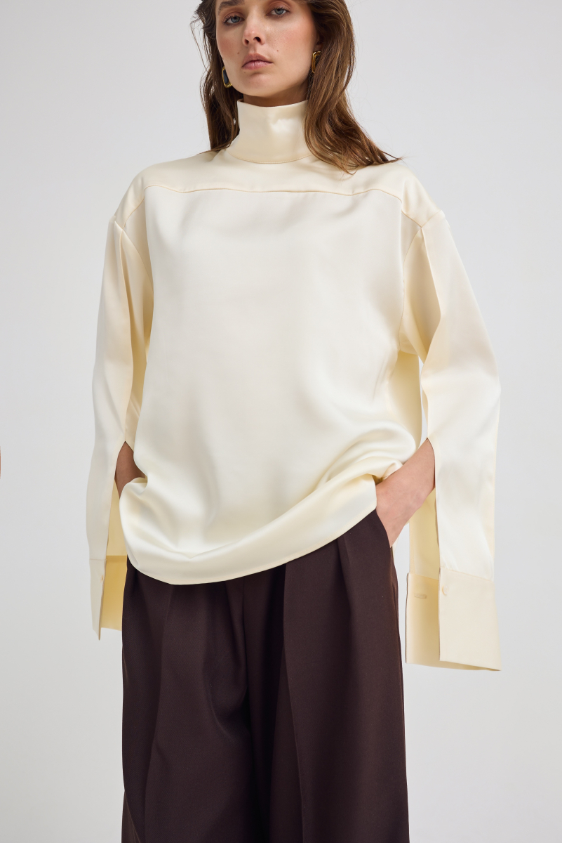 Блуза наоборот Shtripling, цвет: белый, SHRUB007MLK купить онлайн