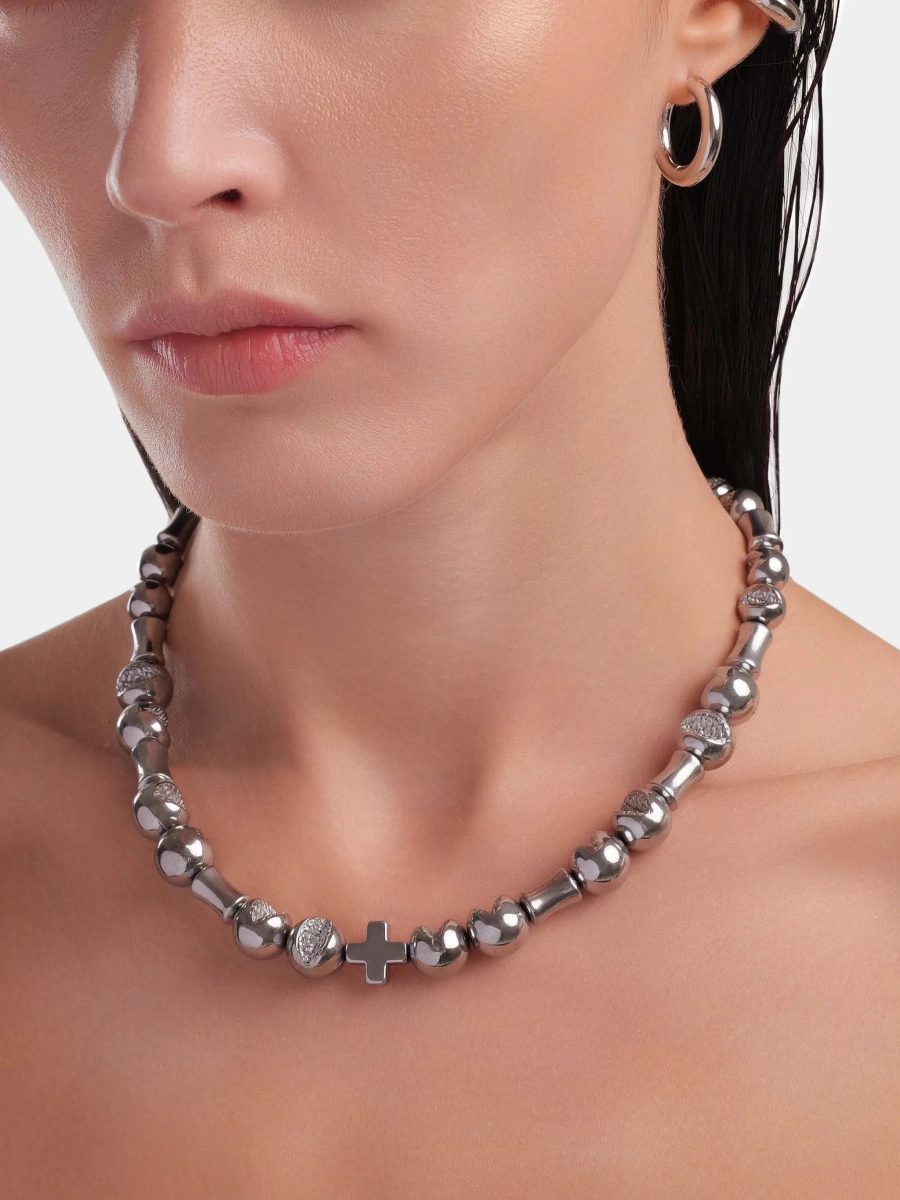 Чокер из гематита RUSHEV, цвет: Серебряный RSHV_NCK24_8S | новая мужская коллекция купить онлайн