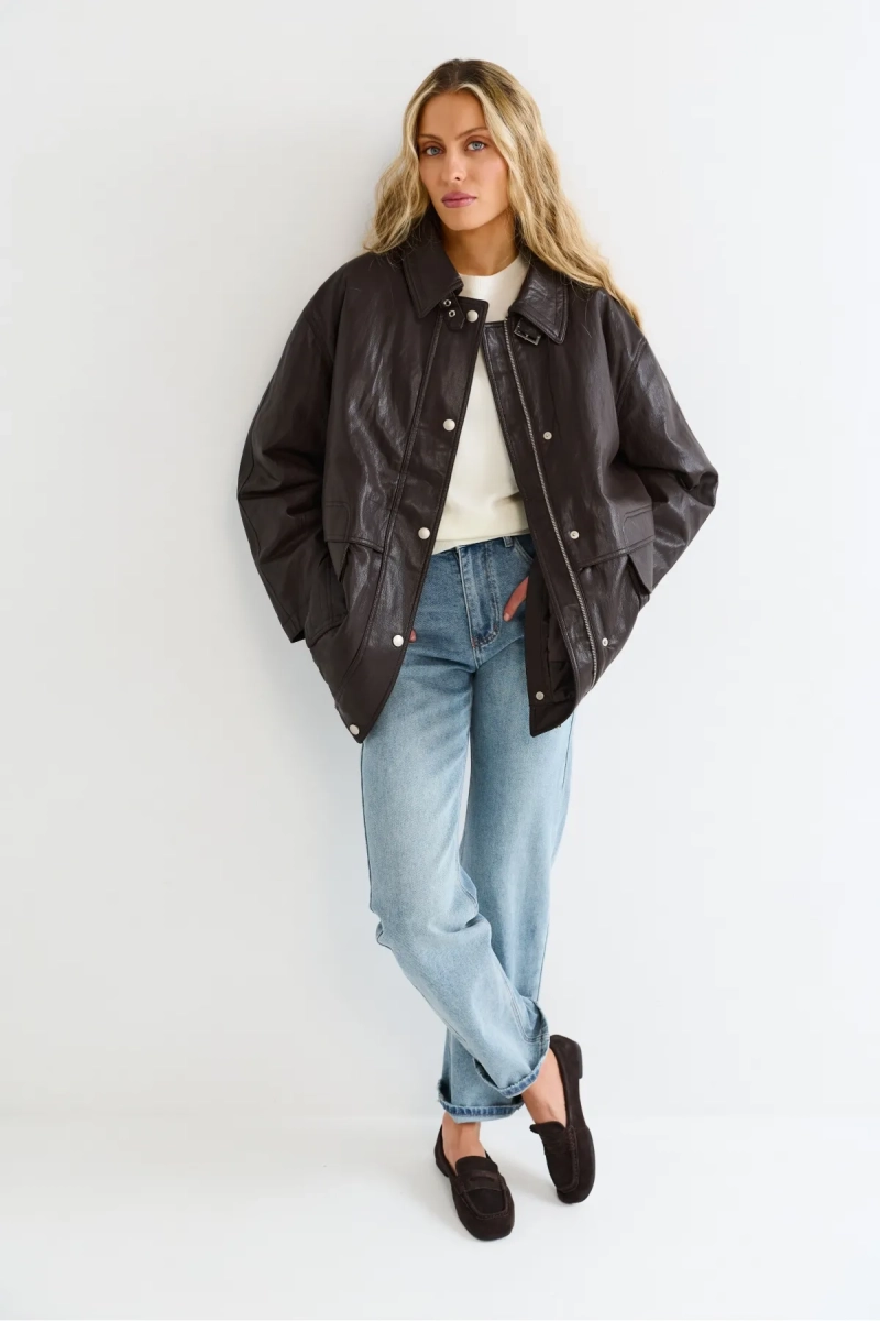 Утепленная парка из экокожи Erist store, цвет: коричневый, НФ-00003165 купить онлайн