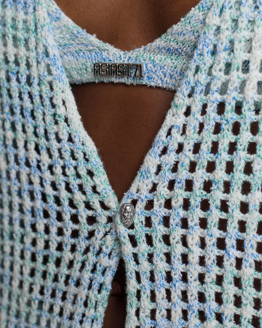 Кардиган вязаный удлиненный ASIA ST 71, цвет: синий, Ast71.knit-cardy-lounge-blue купить онлайн
