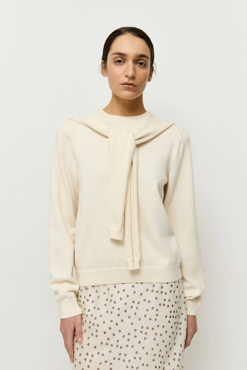 Джемпер из хлопка с кашемиром 2 в 1