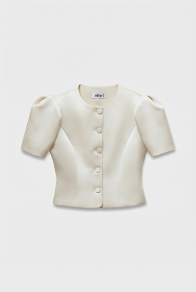 Жакет с объемными рукавами из сатина