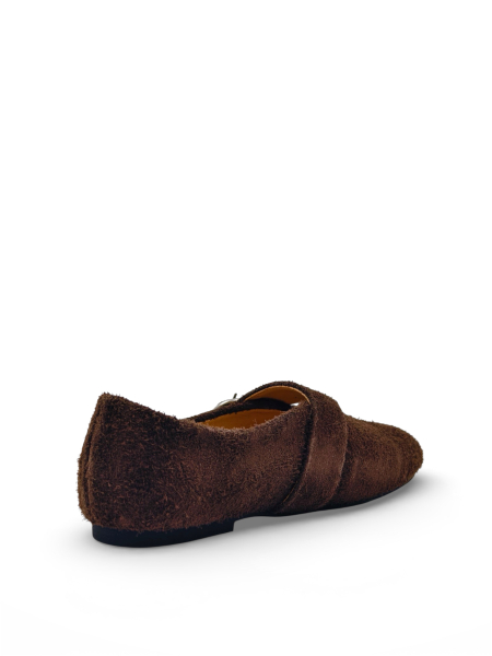 Туфли из натуральной замши GRANDERA, цвет: коричневый  купить онлайн
