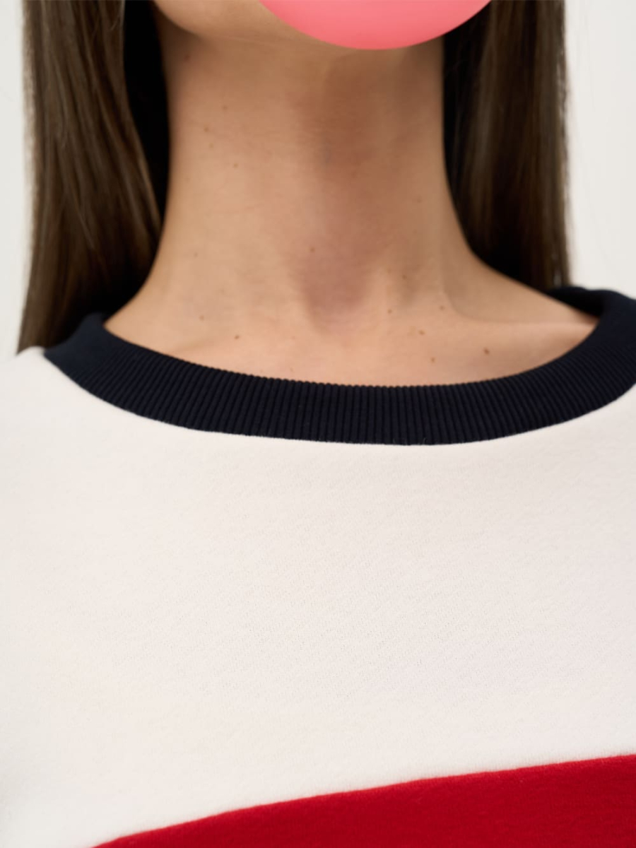 Свитшот с цветными вставками ONSI, цвет: белый,  купить онлайн