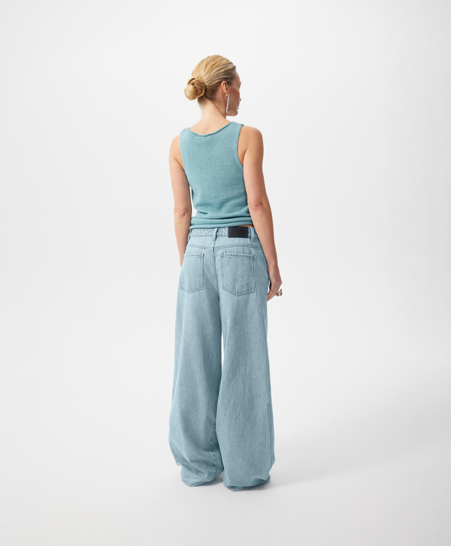 Джинсы-багги средней посадки GLVR, цвет: голубой, 126G26GAC6318 купить онлайн