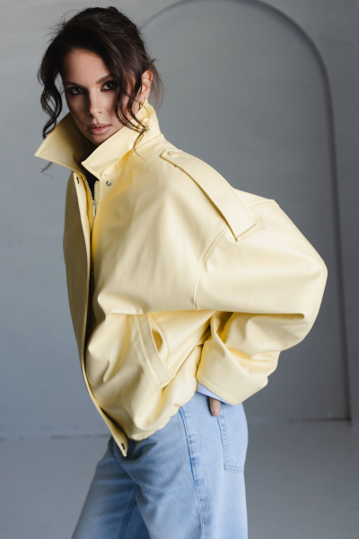 Бомбер из экокожи VLVT, цвет: Желтый, 00-00005292 купить онлайн
