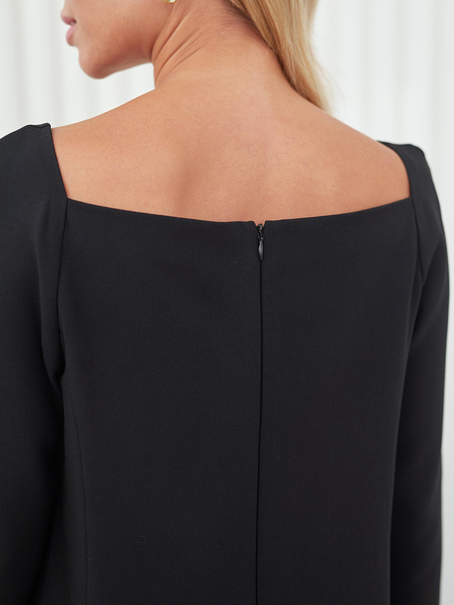 Платье-трапеция с квадратным вырезом I.B.W., цвет: Черный, DR046 купить онлайн