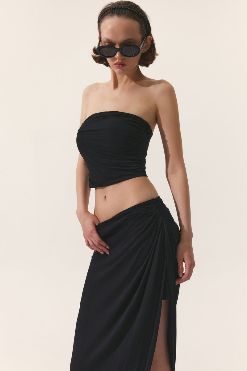 Топ из смесовой вискозы TOPTOP, цвет: Черный, TT.024.17541.900 купить онлайн