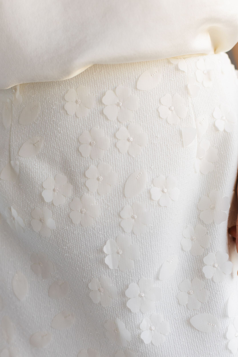 Юбка из твида миди VLVT, цвет: белый, 00-00005376 купить онлайн