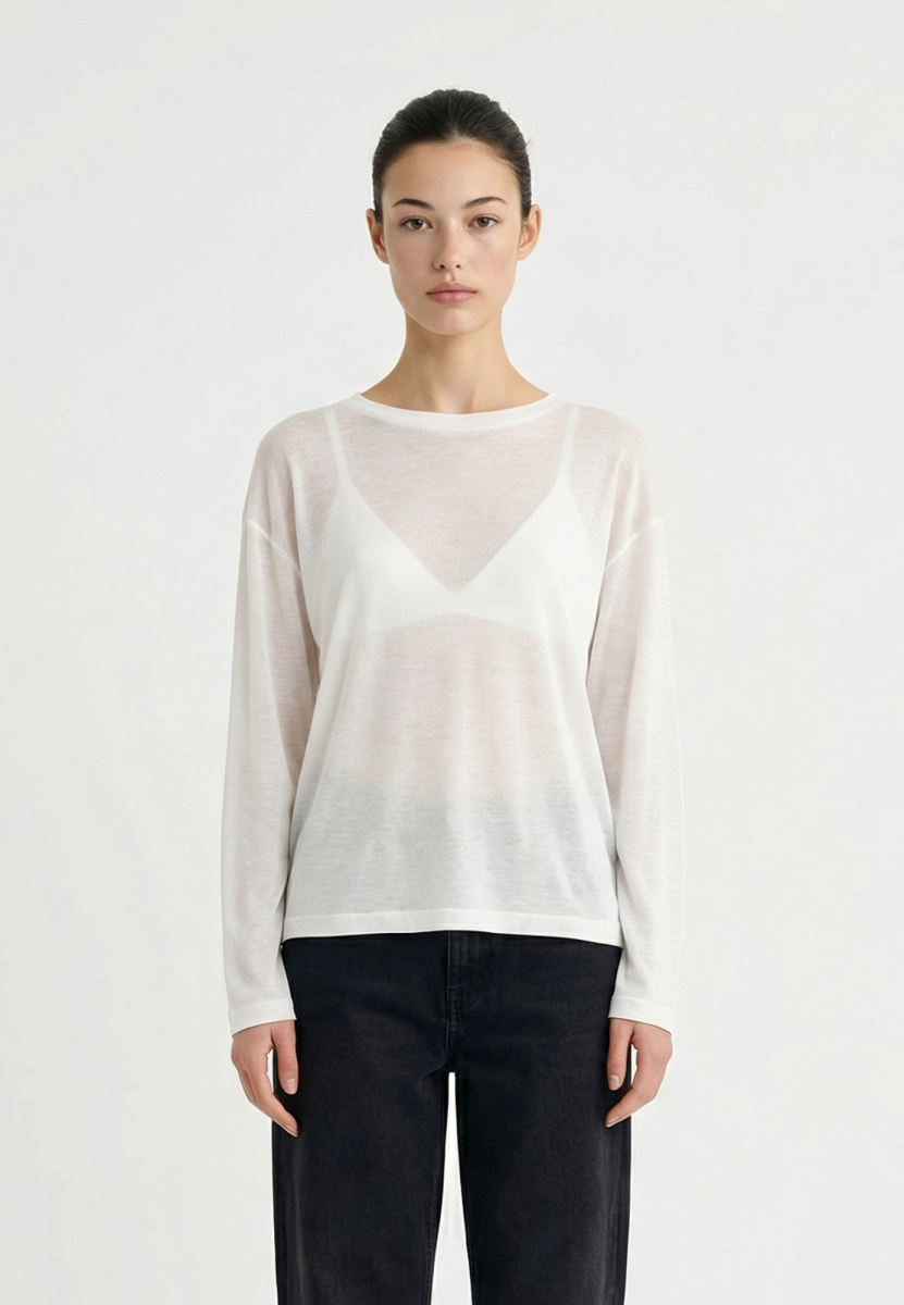 Лонгслив из трикотажа прямого силуэта