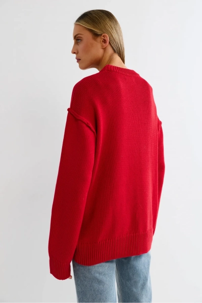 Джемпер с наружными швами Сочный красный Erist store, цвет: красный, НФ-00003242 купить онлайн
