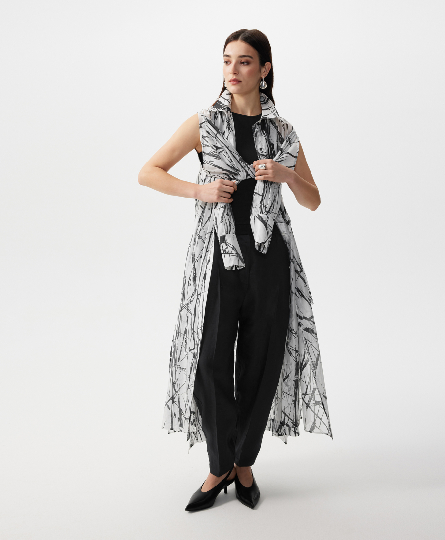 Туника из полупрозрачной ткани GLVR, цвет: белый, 126G21GAC2224 купить онлайн