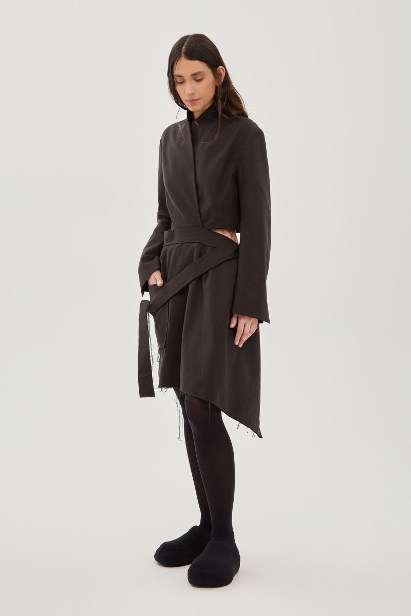 Платье-пиджак с фартуком UNKE, цвет: Черный, 2601D001T_BL купить онлайн