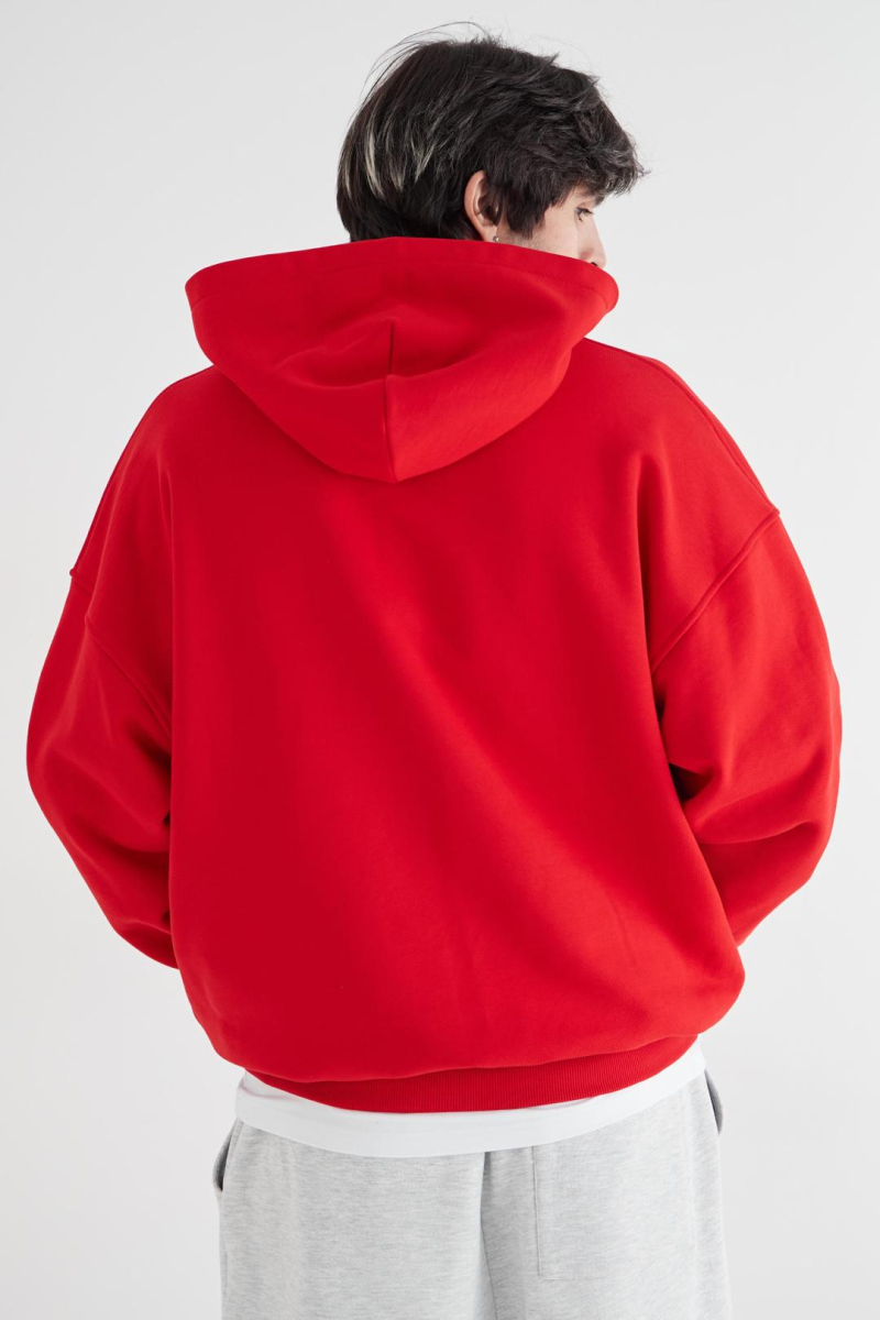 Худи на молнии «Город» CULTBASE, цвет: красный,  купить онлайн