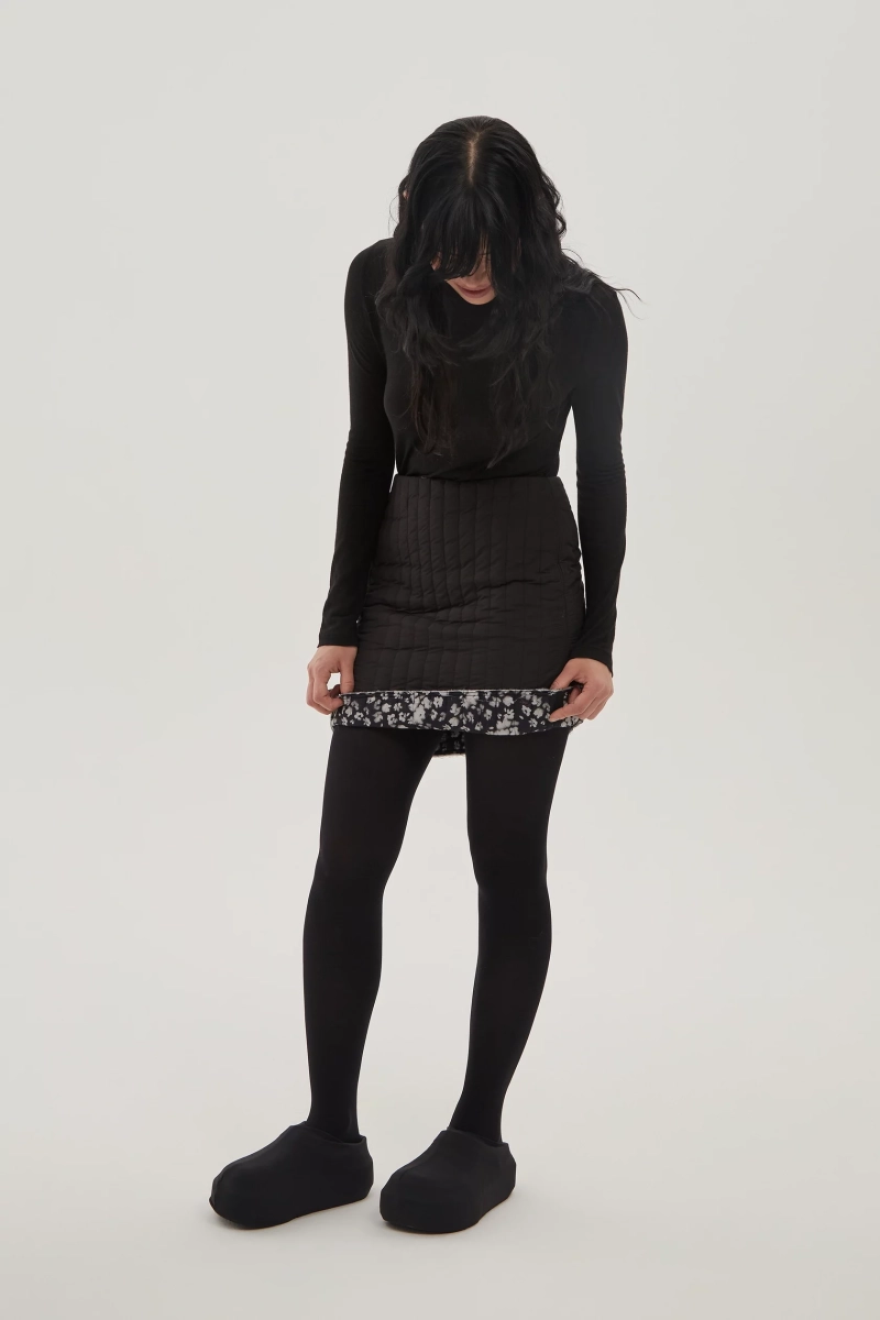 Юбка утепленная стеганная UNKE, цвет: Черный, 2601S004P_BL/Fl купить онлайн