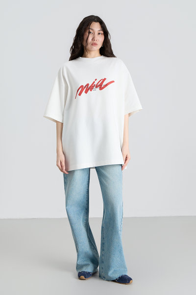 Футболка с логотипом MIA AIM, цвет: молочный, MIA380/441/LINE купить онлайн
