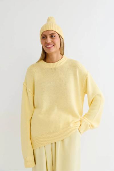 Джемпер с наружными швами Нежно-желтый