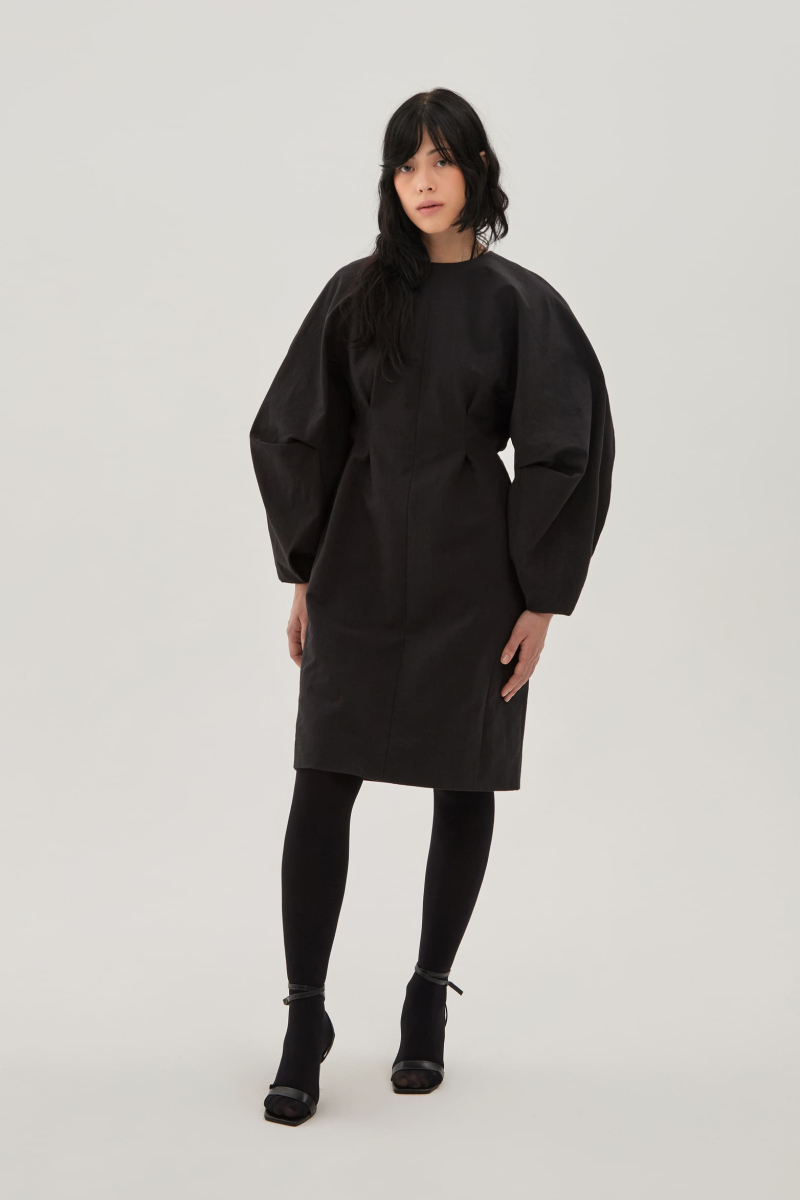 Платье из бумажной ткани UNKE, цвет: Черный, 2601D002C_BL купить онлайн