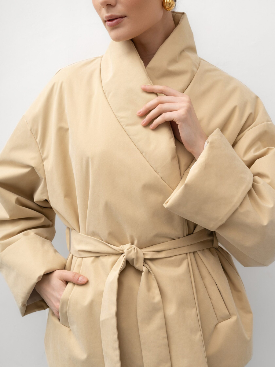 Куртка кимоно с поясом TRES, цвет: Желтый, НФ-00002712 купить онлайн