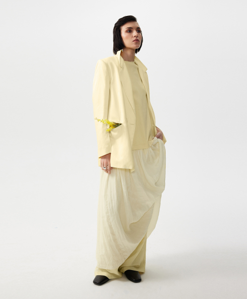 Платье макси комбинированное GLVR, цвет: Желтый, 126G24GAC2501 купить онлайн