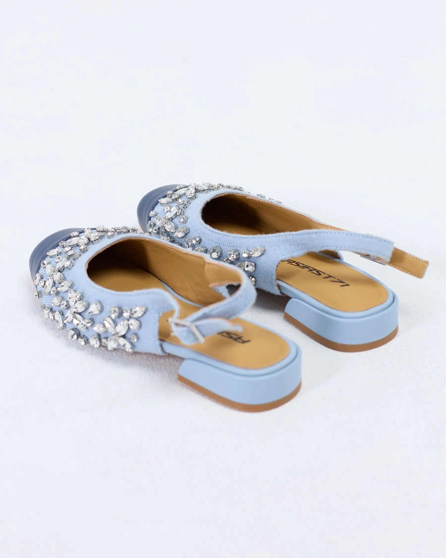 Туфли слингбэк Камни ASIA ST 71, цвет: синий, Ast71.Slingback-blue купить онлайн