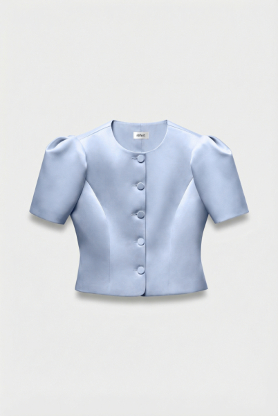 Жакет с объемными рукавами из сатина