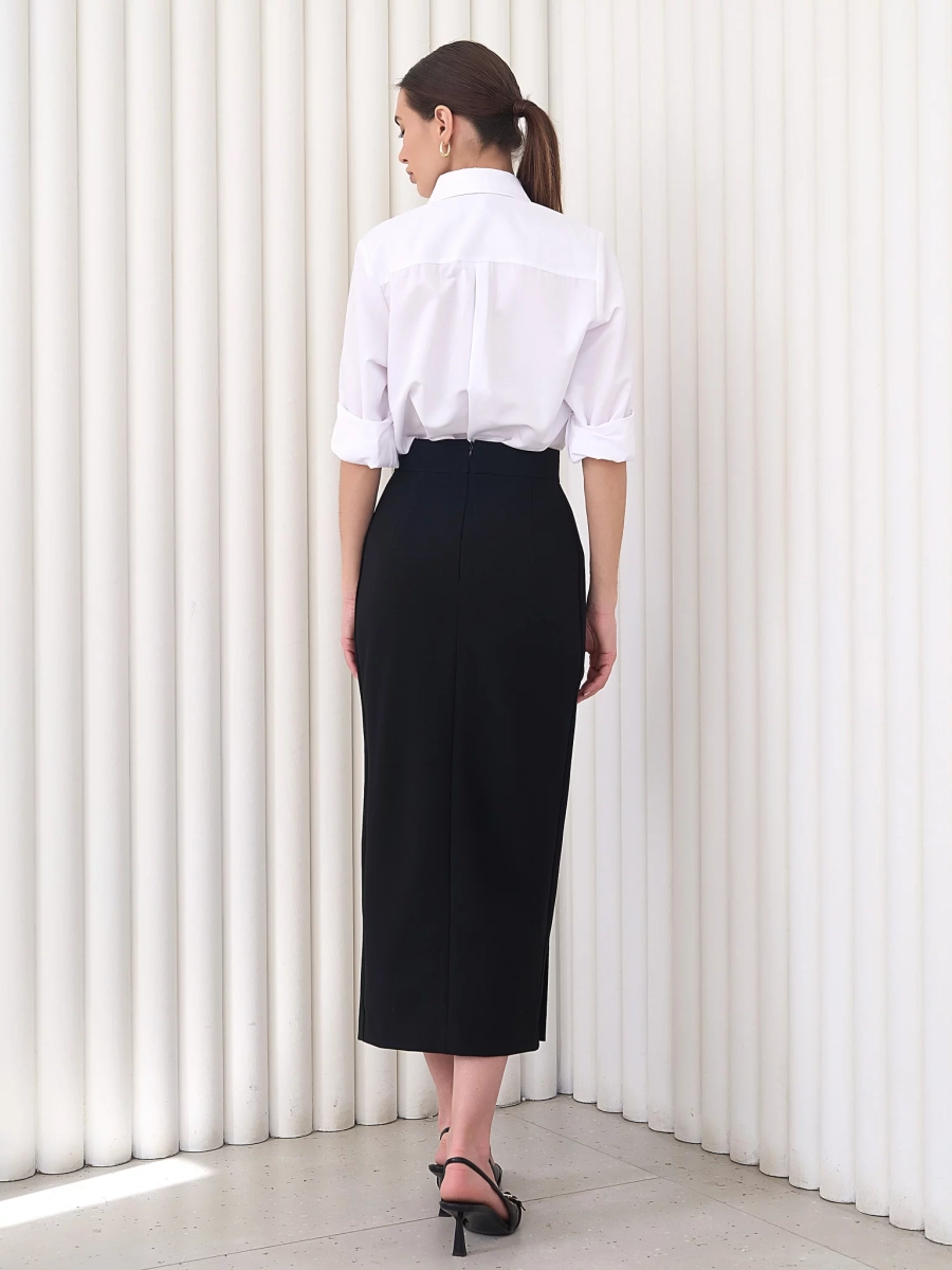 Юбка миди с двумя шлицами I.B.W., цвет: Черный, SK019 купить онлайн