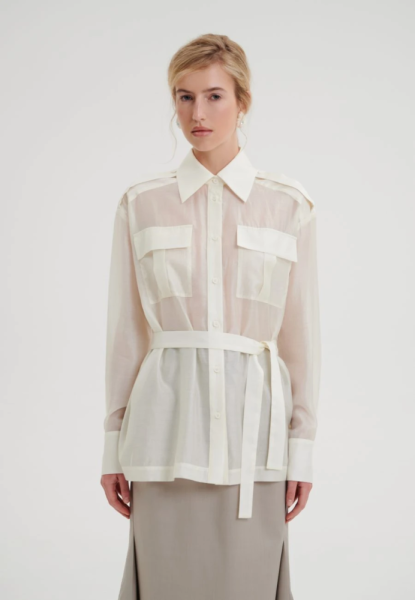 Рубашка свободного кроя с поясом