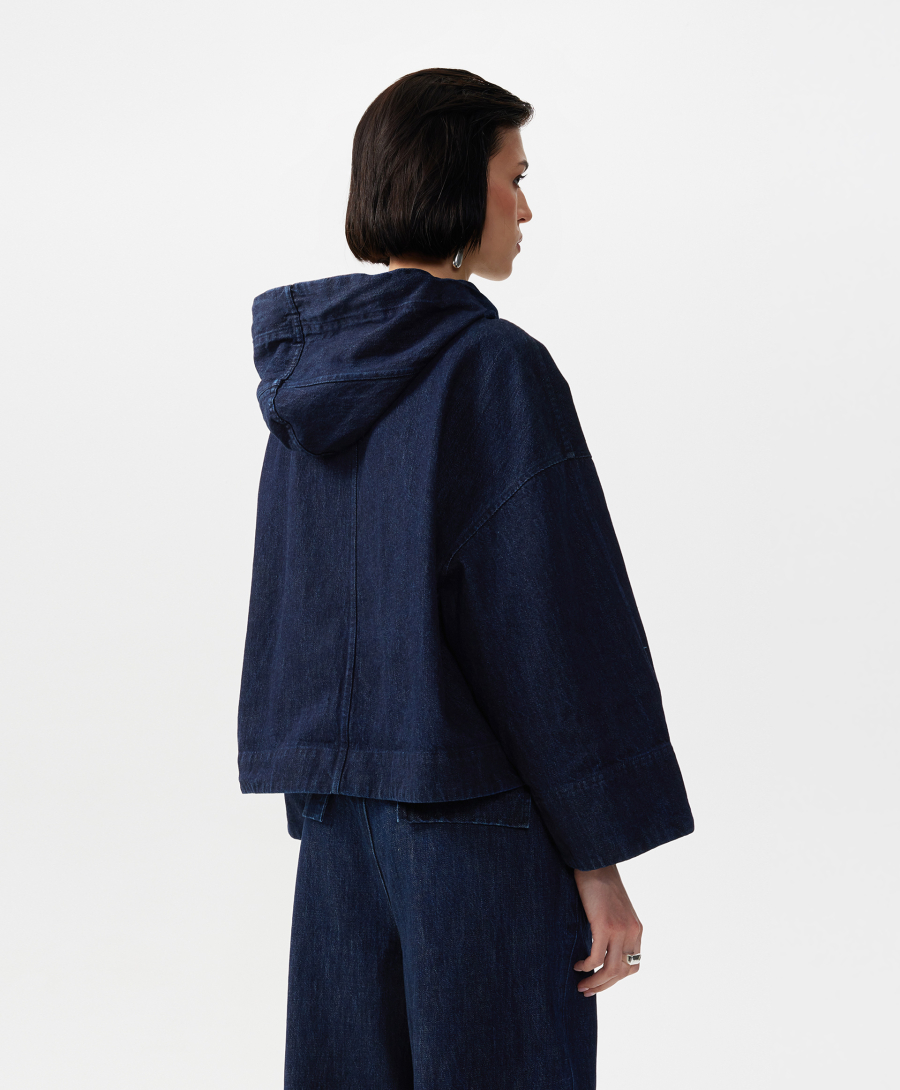 Ветровка оверсайз с капюшоном GLVR, цвет: Черный, 126G23GAC4002 купить онлайн