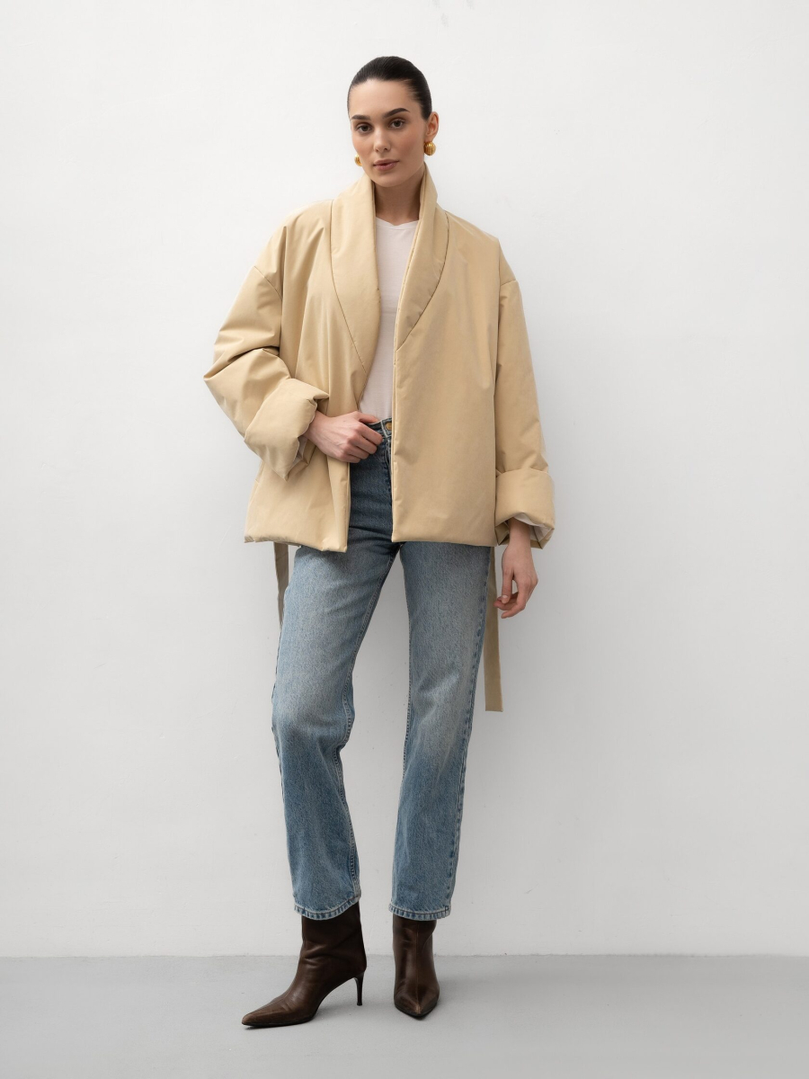 Куртка кимоно с поясом TRES, цвет: Желтый, НФ-00002712 купить онлайн