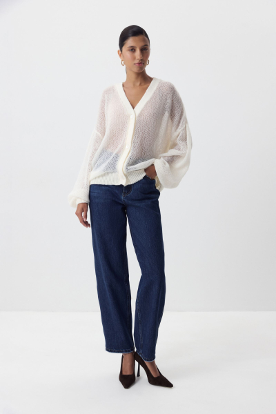 Кардиган ажурной вязки Charmstore, цвет: молочный, 305-42185-111 купить онлайн Кардиган ажурной вязки Charmstore, цвет: молочный, 305-42185-111 купить онлайн