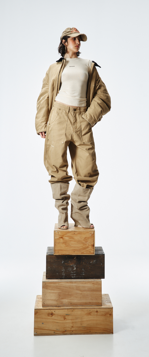 Сапоги на платформе с открытым носом SBALO, цвет: бежевый SHT89 купить онлайн