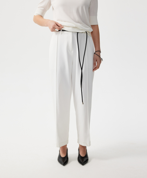 Брюки трикотажные средней посадки GLVR, цвет: белый, 126G21GAC5607 купить онлайн