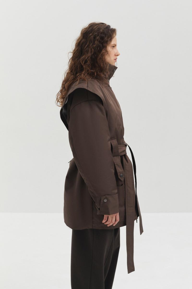 Куртка с воротником-стойкой marte, цвет: коричневый,  купить онлайн