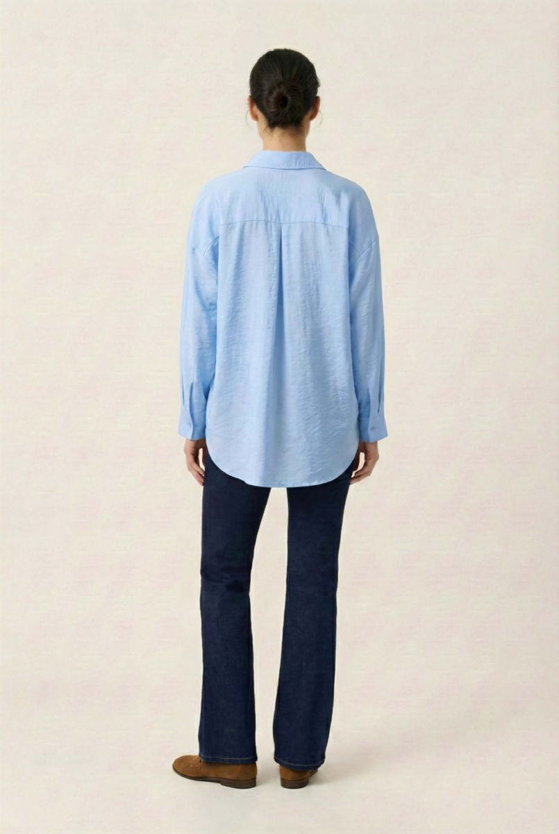 Рубашка оверсайз из вискозы REFERT, цвет: голубой, 12-3277/1-2511 купить онлайн