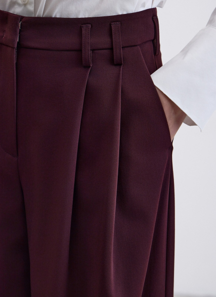 Брюки со складками ALL WE NEED, цвет: Бордовый, 2604W1688-019 купить онлайн