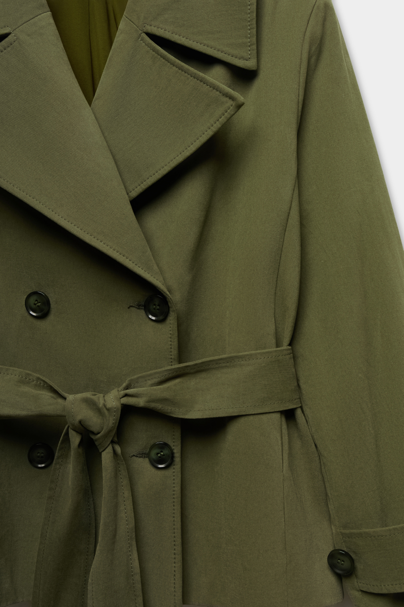 Укороченный тренч из плащевой ткани REFERT, цвет: хаки, 03-4036/2-2511 купить онлайн