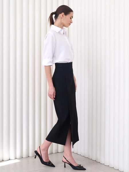 Юбка миди с двумя шлицами I.B.W., цвет: Черный, SK019 купить онлайн