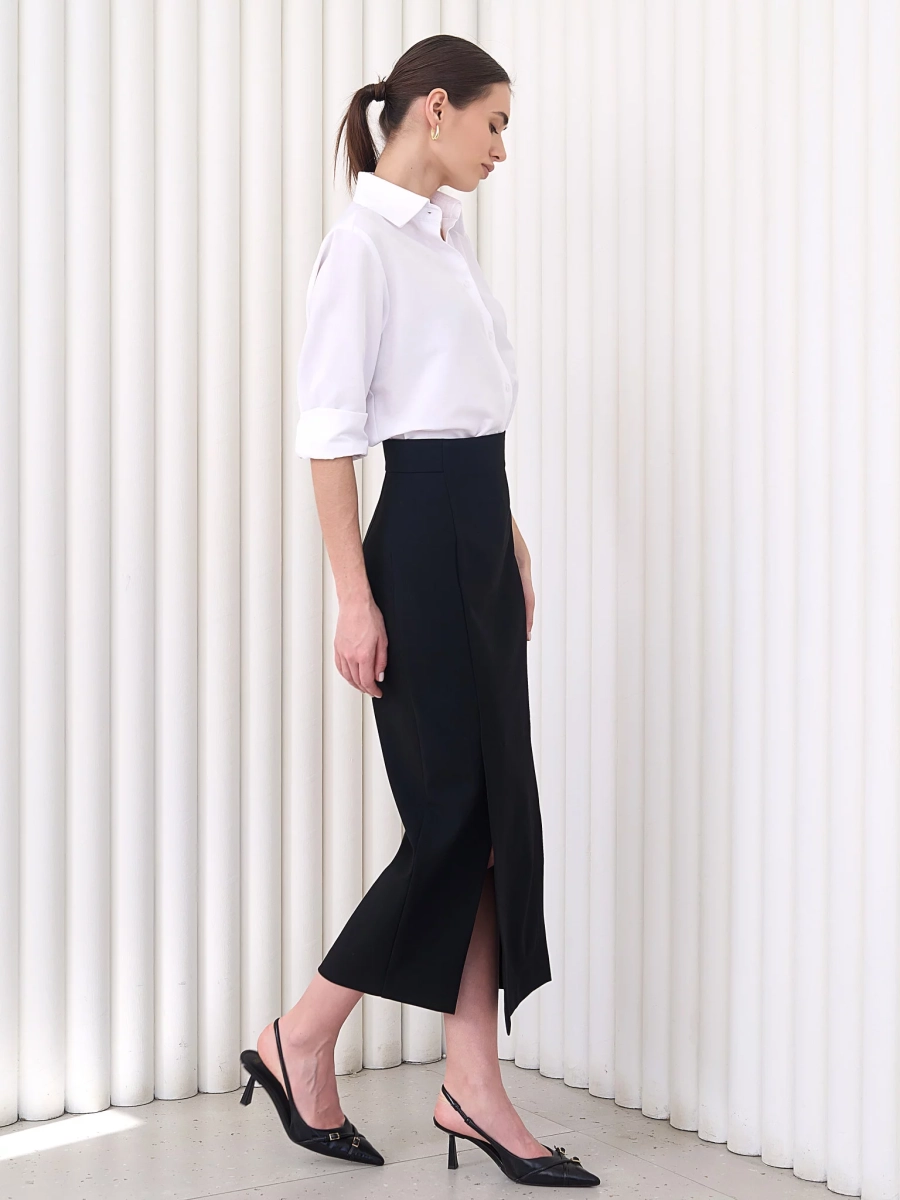 Юбка миди с двумя шлицами I.B.W., цвет: Черный, SK019 купить онлайн