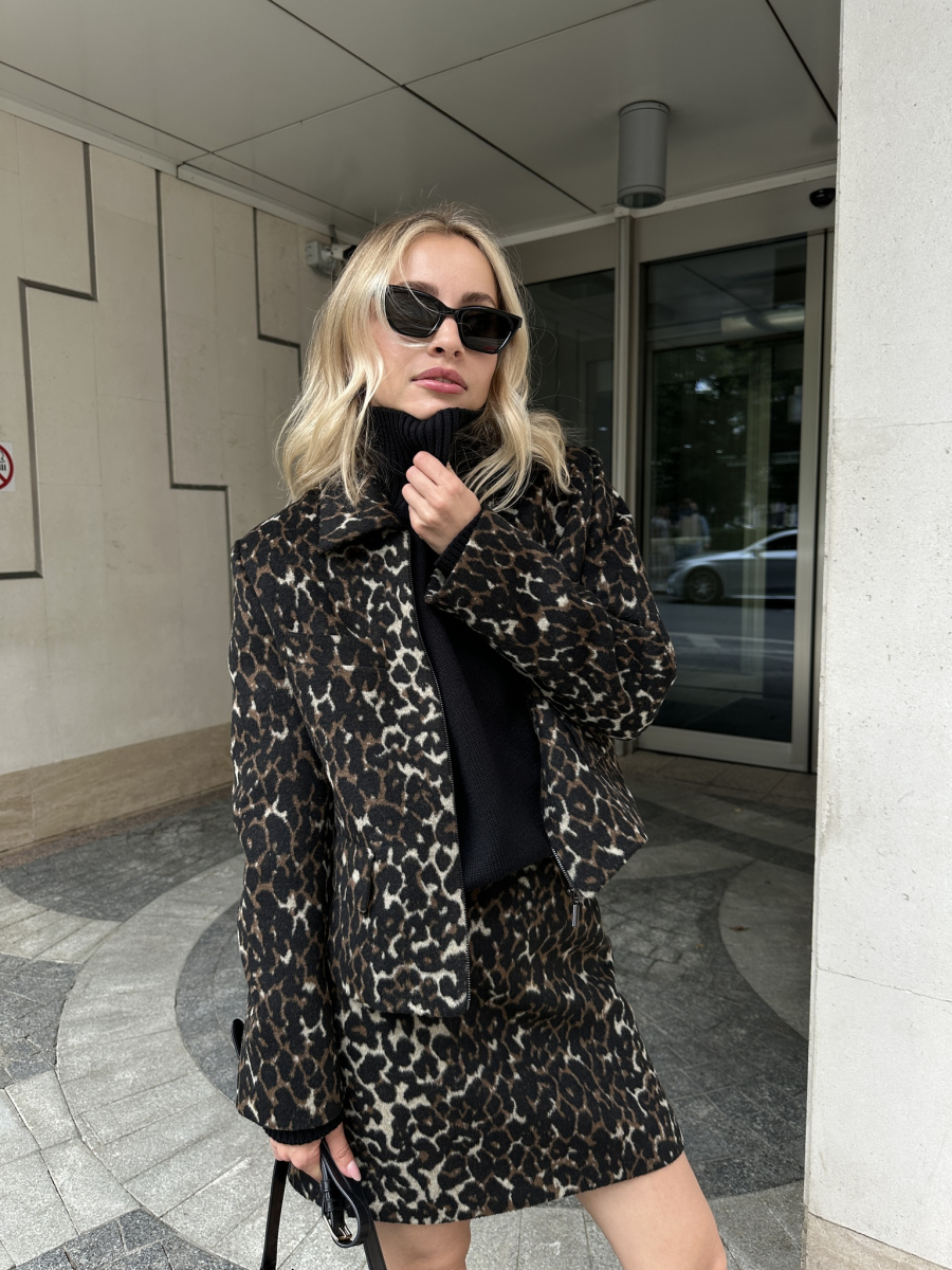 Пальто из смесовой шерсти укороченное на молнии VLVT, цвет: мультиколор, 00-00005169 купить онлайн