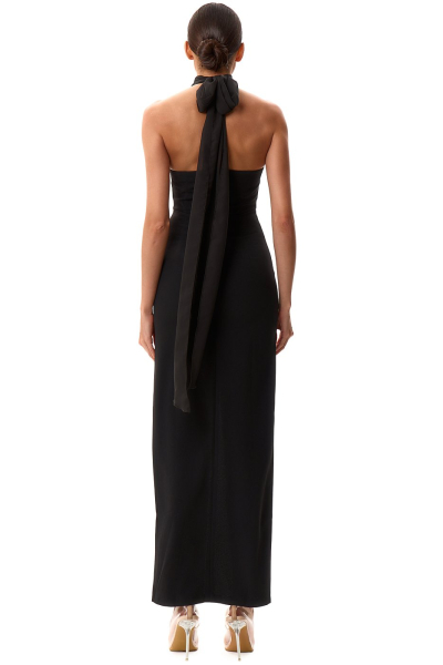 Платье из крепа с шифоновыми завязками SODAMODA, цвет: Черный, 16111 купить онлайн