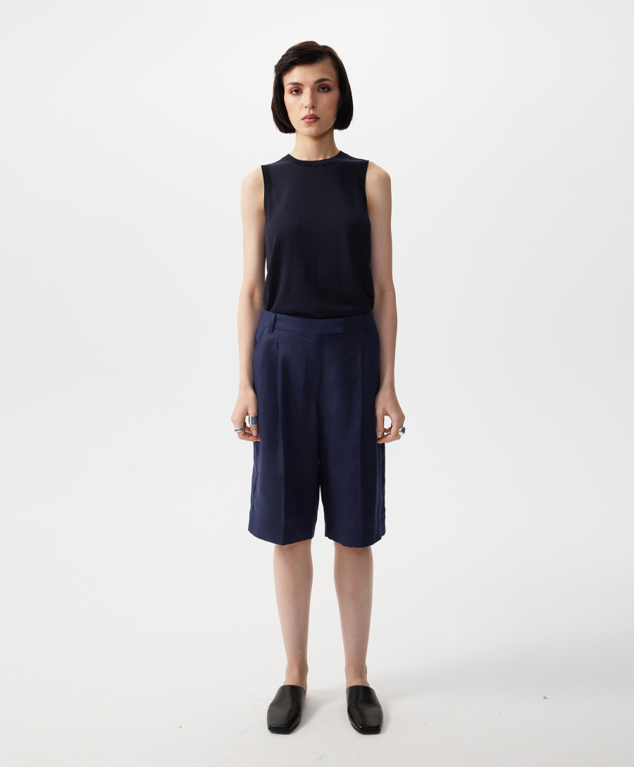 Шорты льняные GLVR, цвет: Черный, 126G23GAC6004 купить онлайн