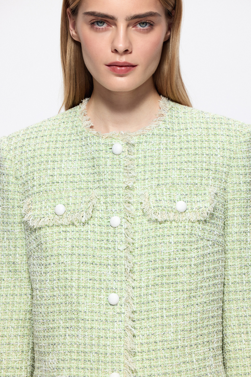 Жакет из твида DREAMS BY ALENA AKHMADULLINA, цвет: зеленый, 126102040204444/107000 купить онлайн