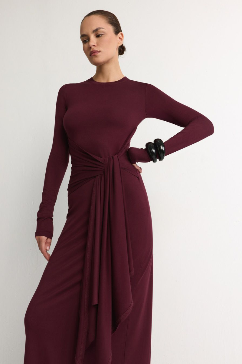 Платье-миди TOPTOP, цвет: Бордовый, TT.011.18490.330 купить онлайн