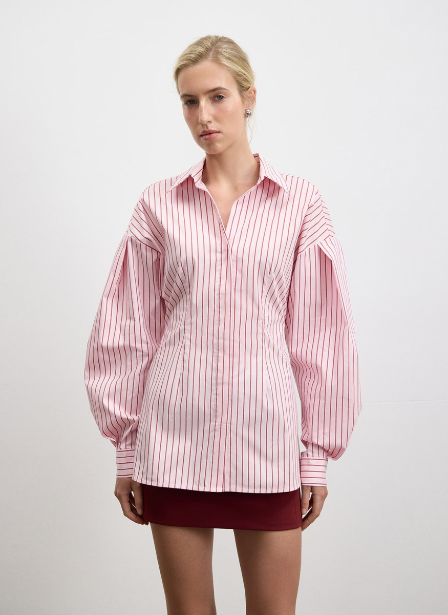 Рубашка с объемным рукавом ALL WE NEED, цвет: розовый, 2602W1320-141 купить онлайн