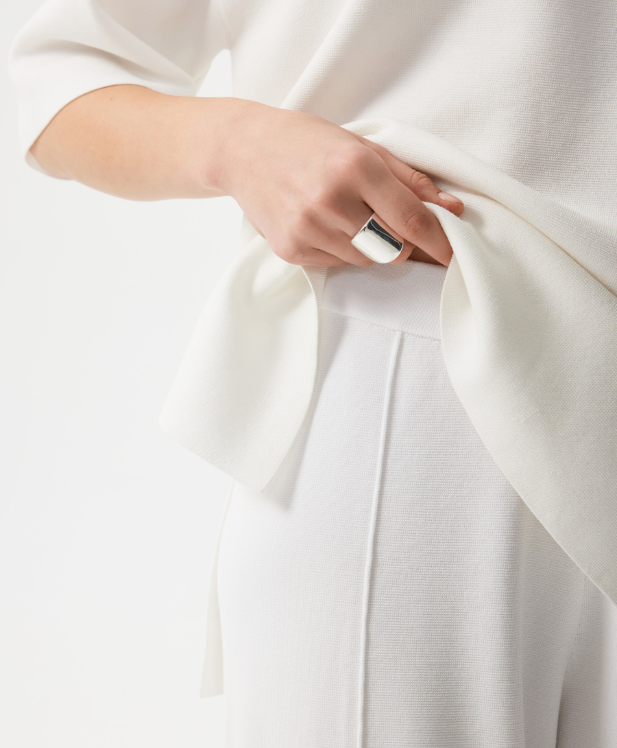 Брюки из джерси прямые GLVR, цвет: белый, 126G21GAC3701 купить онлайн