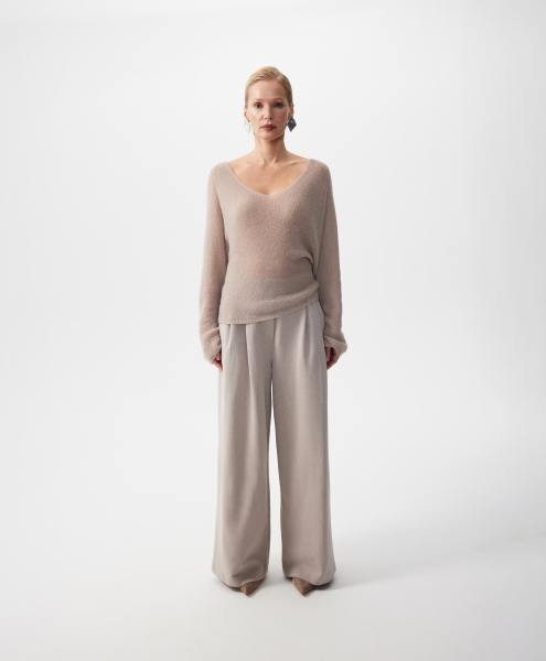 Брюки-палаццо высокой посадки GLVR, цвет: серый, 126G22GAC5609 купить онлайн